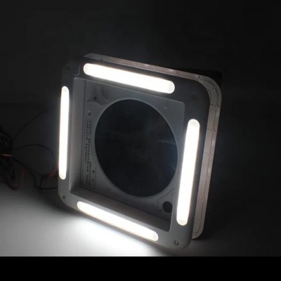 Led Işıklı Çift Yön Fanlı Sineklikli Karavan Tavan Heki 12v 42*42 Cm